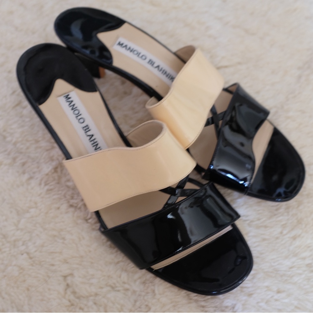 Vintage Manolo Blahnik Patent Leather Sandals